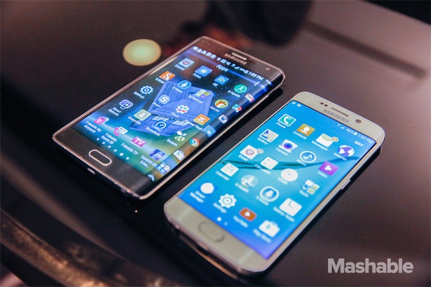 Galaxy Note Edge à gauche et S6 Edge à droite avec un écran moins débordant et donc moins de fonctionnalités